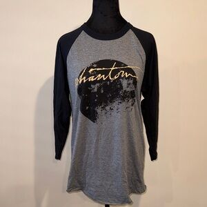 Phantom Gray and Black Raglan Top 3/4 sleeves from Michael David Winery